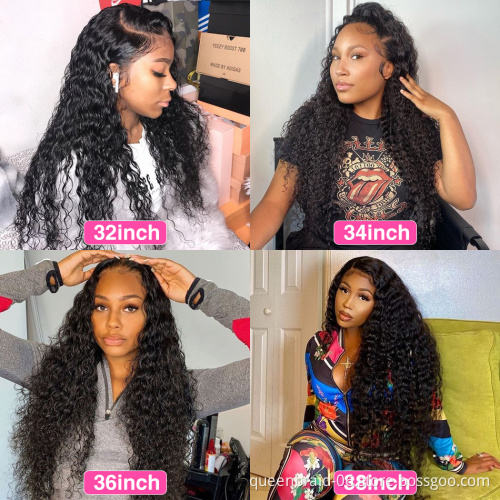 Transparent Curly 13x4 Deep Wave Lace Front Human Hair Wig Brazilian Baby Hair Wet Lace Closure Frontal Wig for Black Women